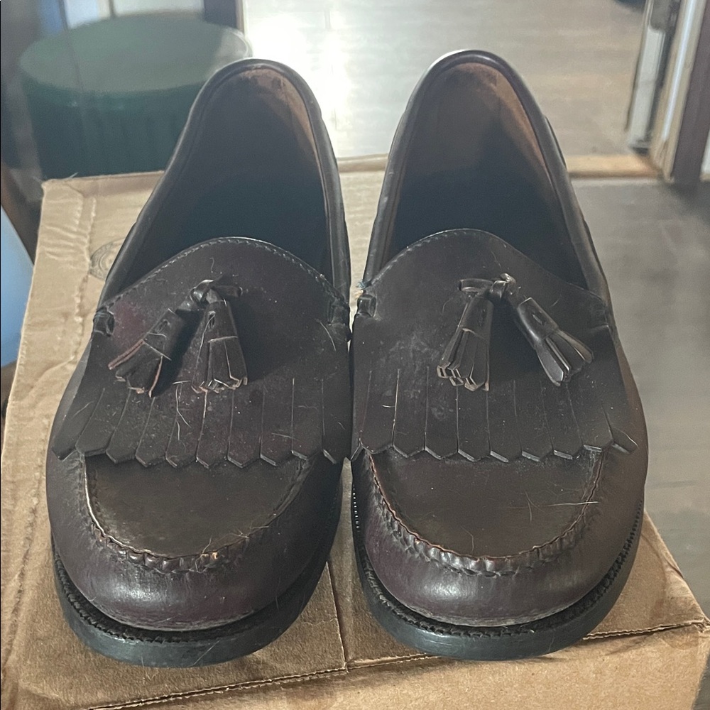 Bass Dark Brown Tassel Loafers Size 10.5 M